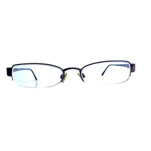 Versace Versus Brown Metal Rectangular Oval Half Rim Glasses MOD 7006 1006